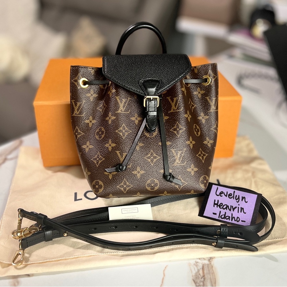 Authentic Louis Vuitton Montsouris BB Monogram Noir